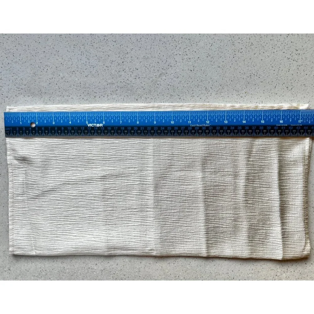 Set Of 4 Ivory Textured Cloth Napkins W/ Button Strap 17